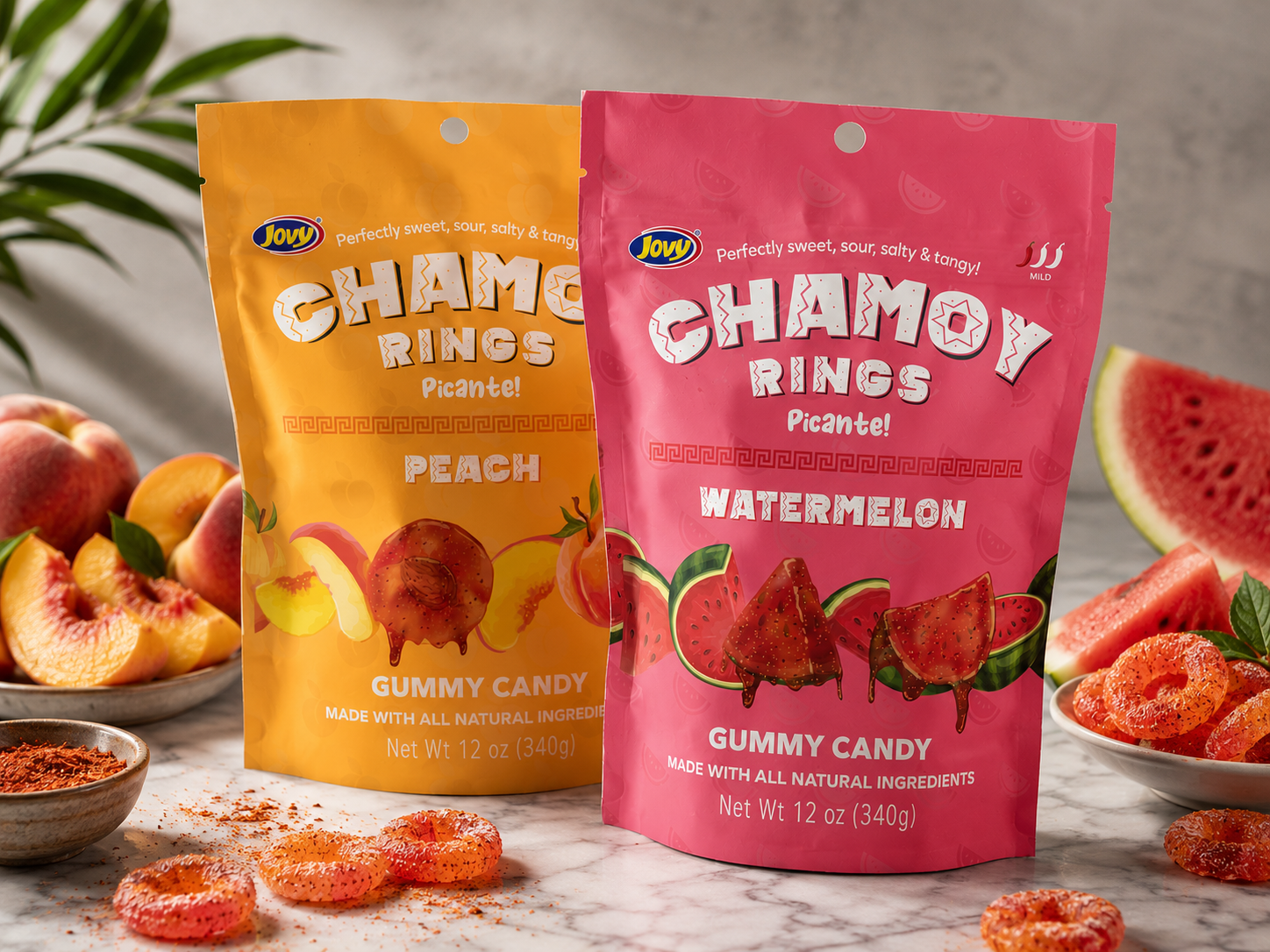 Jovy Candy chamoy gummy candy packaging display